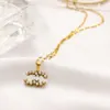 18k Gold Plated Luxury Designer Halsband för kvinnor Brand Pearl Letter Pendant Choker Chain Halsband smycken Tillbehör Hög kvalitet