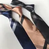 YY2023 MENS LUXE NECTIE DAMIER GEWICHTS TIES PRAAD Designer Tie Silk Tie met doos Zwart Blauw Wit 83K5#28pdz