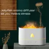 加湿器2022 Flame Aroma Diffuser Air Hhididifier Ultrasonic Cool Mist Maker Fogger LEDエッセンシャルオイルクラゲディフューザーフレグランスホーム