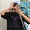 T-shirt lil peep hiphop sångare lösa brev trycker kvinnor kläder ulzzang harajuku sommar t-shirt lös casual chic shortsleeve topp