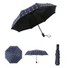 Paraplyer paraply svart lim solskyddsmedel solskade tre vikar full automatisk solig anti ultraviolett björn sol