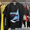 Herr T-shirts Motorsport Bokstavstryck Klassisk topp t-shirt Rhude Svart Dam Herr Casual Oversized t-shirt Bomull 6{category}hz9i{category}mbg6