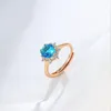 Обручальные кольца MXGXFAM SEA Blue Round Round Yewelry для женщин для женщин золотосека