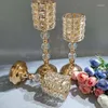 Candelabros 20 piezas) Cuenco de cristal dorado Luz de té para boda Café Mesa de oficina Centros de mesa decorativos Yudao1287