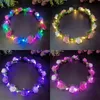 Flower Wreath Luminous 12-LED Headpiece Garland Crown Flower Headband Glowing Wreath For Wedding Party Christmas Garlands