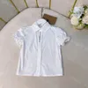 23ss kids designer clothes t shirt Skirt suit kid sets Lapel logo embroidery Short sleeve t-shirt Elastic waist lattice splicing Half skirt suits kids clothes