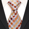 T092 a quadri multicolor grigio argento rosso giallo cravatte da uomo cravatte 100% seta jacquard tessuto casual business abito formale regalo per me274C