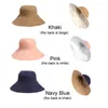 Beretten vrouwen emmer hoed dubbele zijde reizen zachte lente zomer met kinband brede rand vaste kleur