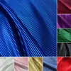 Kleider, einfarbig, Krepp-Faltenimitat, Seidensatin, gestreift, plissiert, Material zum Nähen von Kleiderröcken, Schwarz, Weiß, Blau, Grün, Meterware
