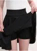 Kjolar surmiitro shorts kvinnor sommar mode skola koreansk stil röd svart mini estetik veckad hög midje kjol kvinnlig 230512