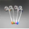 wholesale Spray color Glass Oil Burner Water Pipe Mini Colorful Glass Hand Pipes Pyrex Oil Burner Handle Pyrex Hay oil bowl oil pipe holland glass pipe