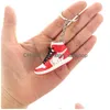 Key Rings Designer High Top Shoes Chain Trend Party Sneakers Keychain School Bag Car Keyring Decor Pendant Creative Cake Decoration Dh7Gv