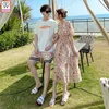 Party Dresses Lovers Matching Couple Clothes Summer Women Honeymoon Date Holiday Wear Cute Girls Strapless A Line Beach Bohemian Dress