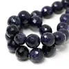 Beads Natural Stone Blue Sandstone 4mm 6mm 8mm 10mm 12mm 14mm Faceted Round High Grade Jewelry Making Loose 15 Inch A07