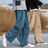 Pantaloni da uomo Casual Velluto a coste Lavabile Vita elastica Maschile Vestibilità rilassata Baggy Uomo Streetwear