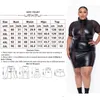 Plus size Dresses Size Black Dress 5xl Wholesale Drop Sexy Mesh Pu Patchwork Elegant KneeLength for Women Fashion Strretwear 230512