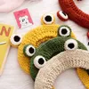 Bonnets Beanie/Crâne Casquettes Mignon Dessin Animé Grenouille Oreille Protection Chapeaux Chaud Créatif Simplicité All-match Tricoté Enfants Hiver Laine