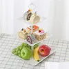 Organización de almacenamiento de cocina Bandeja blanca Bandeja de plástico Soporte para pasteles Postre Candy Pan Tea Party Plato para servir Fruta Nuez en la parte D Dh0Dk