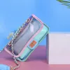 Transparent Jelly bag Lattice Crossbody bag 2022 Summer New Quality PVC Women's Designer Handbag Chain Shoulder Messenger262V