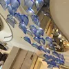 مصابيح قلادة مخصصة قسم المبيعات الرملية الجدول فن كريستال الثريا التسوق المركز التجاري Atrium el Lobby Glass