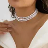 Choker Boho Słodki Imitacja Pearl z koralikami Naszyjnik kobiet w 2023 r. Romantyczny prezent biżuterii weselnej