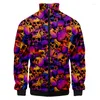 Jackets masculinos de moletons com estampa 3D