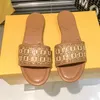 Projektowne suwaki Kobiety Baguette Kapcieczki płaskie muły ozdobioną skórę ozdobna moda litera solidne sandały letnie slajdy rozmiar 42