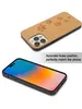 Nya produkter Vackra lasergravering mobiltelefonfodral tomt trä TPU -ramtelefonomslag för iPhone 13 14 15 för Apple 12