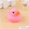 Baby Bath Toys Mini patos piscantes LED LED GLOW KIRS BAIO BAIO BAIO FLUSTO 461 Y2 GODRES DE DROPSENS Aprendizagem Educação Dh1yf