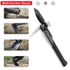 Hammer Outdoor folding Shovel For Camping Garden Tools Survive 6In1 Multifunctional Aluminum Alloy TubeK Nife Builtin Knife Hand Rope