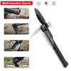 Hammer Outdoor Klappspaten für Camping Gartengeräte Survive 6In1 Multifunktionale Aluminiumlegierung TubeK Nife Eingebautes Messer Handseil