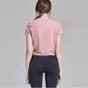 Aktiva skjortor Salspor Solid Color Yoga Kvinnor andas Bekväma Fold Sport T Shirt Gym Running Tank Top Fitness Kvinna
