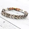 Strand 2023 Style FASHION Sunstone Mala Bracelet OM Poignet Yoga Naturel Gris Cristal Bijoux Cadeau Pour Hommes Ou Femmes