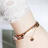 Armband Designer för WomenPeach Heart Lady's Digital Armband Simple Rose Armband Gold Armeletmen Armband