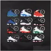 Keychains Lanyards Mini Sile Sneaker Sport Shoes Keychain Basketball Kids Key Ring Shoe Creative Gift Drop Delivery Fashion Accesso Dhssh