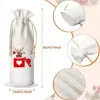 Sublimation Blanks Wedding Wine Bottle Gift Bags Canvas Wine Bag With Drawstring For Halloween Christmas Decoration Wholesale CPA5720