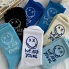 cotton Pattern Compression Man Japanese Cartoon Socks Wholesale Hip Hop Style Breathable Mid Tube Skateboard Letter 5 Pair Soft Long Sock For Women