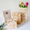 Gift Wrap 24pcs Kraft Paper Bag Bags Packaging Boxes Biscuit Candy Food Cookie Bread Baking Takeaway Cake With Rope