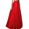 Юбки формальная шикарная длинная длина красного пола для женщин, чтобы вечеринка таффата длинная мода в стиле Zipper Made Made