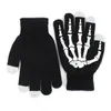 Mode-vinter full finger unisex stickat skeletthandskar Ghost Bone Touch Screen2559