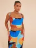 Zweiteiliges Kleid Elegant Tiedyed Bedruckter Faltenrock Anzug Frauen Printting Camisole Backless Long Set Sommer Dame 2 Sets 230512