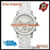 100% oryginalny ruch Japonii upuszcza nowe MK5145 MK5191 MK5423 Ladies Runway Chronograph Silikonowy stal Watch214J