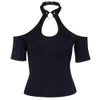 T-shirt Nuove donne con spalle scoperte Magliette Catena Punk Gotico magliette Swag Ragazze Estate Manica corta Magliette e camicette New Lady Halter Neck Tees 2019