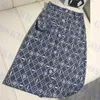 Skirts designer Embroidered For Women Plaid Pattern Skirt Waist Womens Denim Dress Button Dresses PPTF