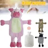 Animals 1L Winter Cute Elephant Hot Water Bottle Plush Soft Animal Shape with Fluffy Cover Hand Foot Warming Heating Pad Children Gifts