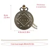 Pocket Watches Antique Mathematical Geometric Design Quartz Watch Square Pentagram Triangle Shaped Necklace Clock With FOB Chain