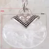 Hanger kettingen ovaal 40x40 mm natuursteen cabochon kraal witte kristal fit ketting voor mannen vrouwen sieraden cadeau K1179