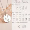 Floral Collection Pendant Necklace Women Jewelry Gift Birth Flowers Necklace