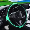 Steering Wheel Covers Car Gear Handbrake 38cm Universal PU Leather Cover Elastic Mesh Wear-resistant Decoration Auto Interior