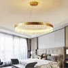 Hängslampor Luxury Diamond LED Chandelier Crystal Lamp Modern Light Fixture Circle Hängande Lustres Dekorera armaturen hem